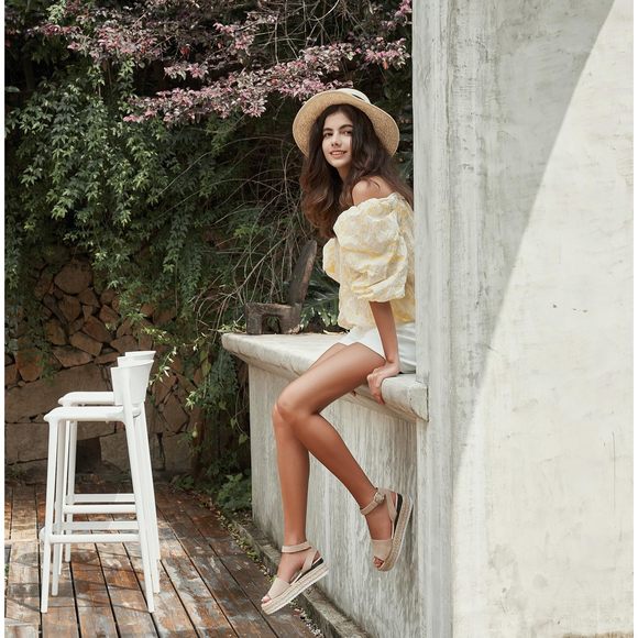 VEPOSE WOMEN'S 400A ESPADRILLES PLATFORM SANDALS WEDGE SANDAL, NUDE NUBUCK, - Picture 3 of 6